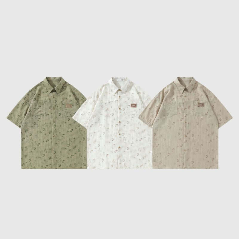 Style Core Aesthetics, New Style Trends Vintage Floral Full Print Shirts