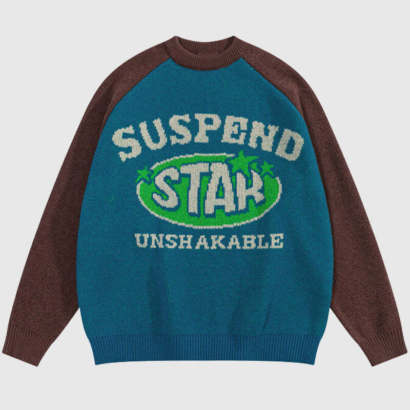 Style Core Aesthetics, New Style Trends Vintage Letter Patchwork Pullover