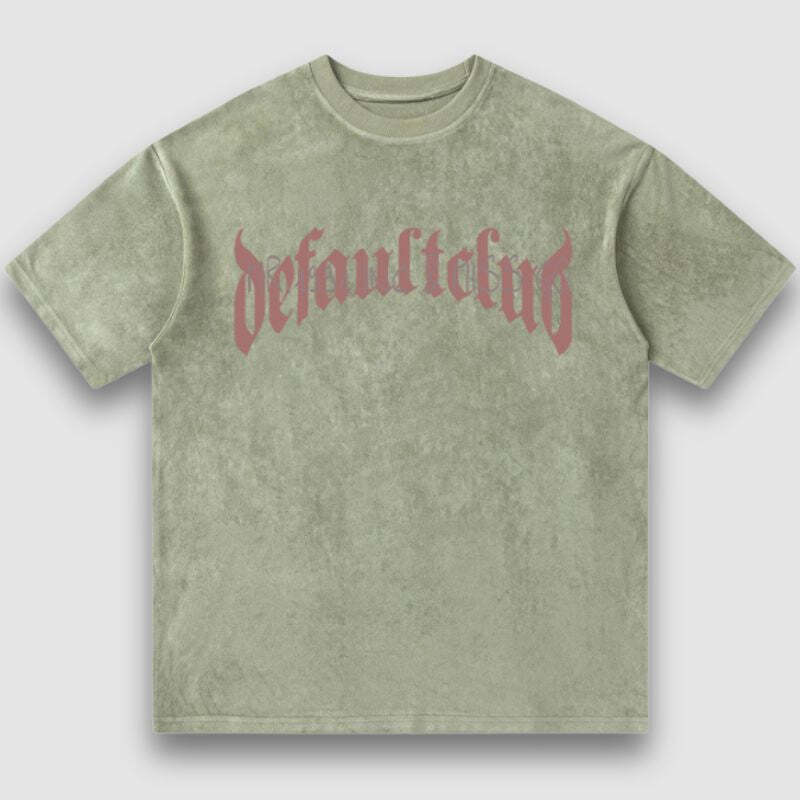 Style Core Aesthetics, New Style Trends Vintage Lettered Floral Printed Suede Tee