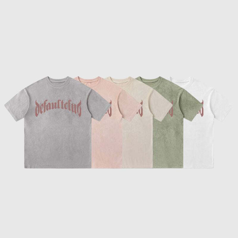 Style Core Aesthetics, New Style Trends Vintage Lettered Floral Printed Suede Tee