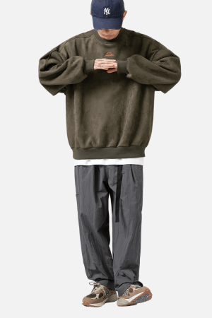Style Core Aesthetics, New Style Trends Vintage Mountain Logo Fleece Sweatshirt