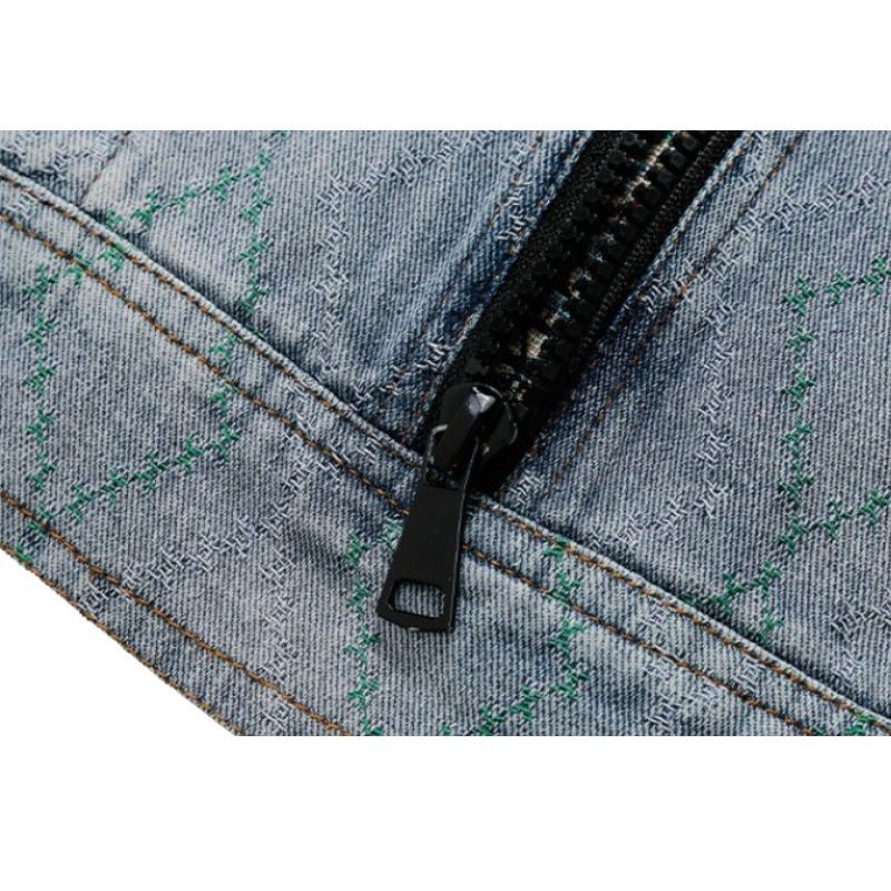 Style Core Aesthetics, New Style Trends Vintage Patchwork Denim Contrast Jacket