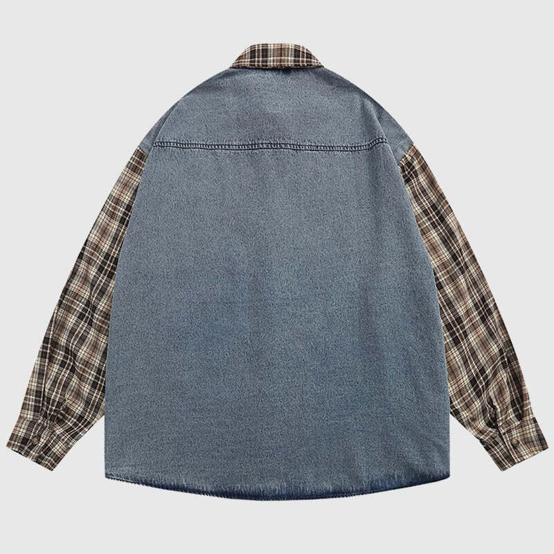 Style Core Aesthetics, New Style Trends Vintage Plaid Patchwork Shirts