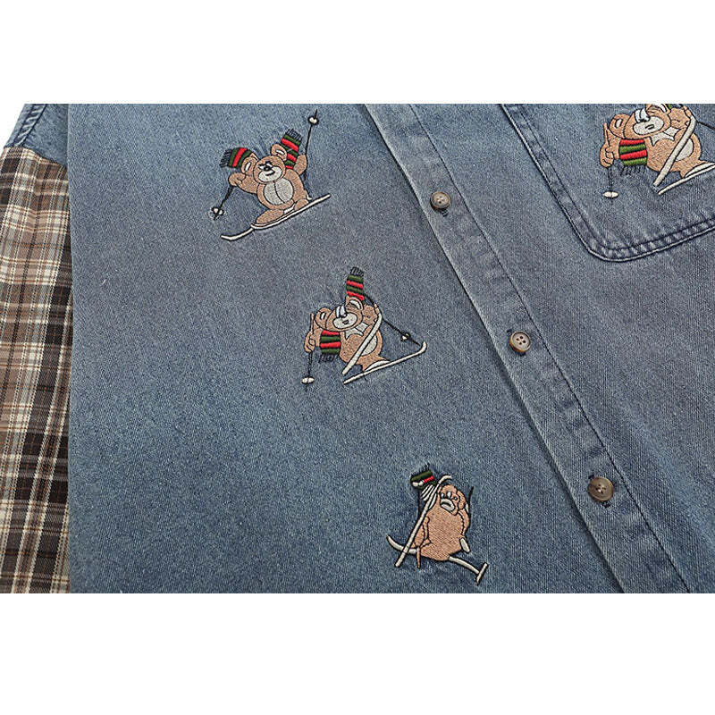 Style Core Aesthetics, New Style Trends Vintage Plaid Patchwork Shirts