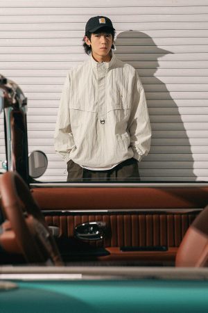 Style Core Aesthetics, New Style Trends Waterproof Textured Half-Zip Tactical Jacket