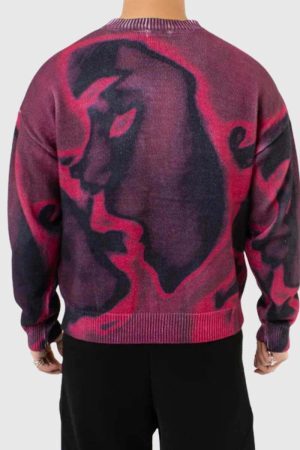 Style Core Aesthetics, New Style Trends Y2K Print Knit Sweater