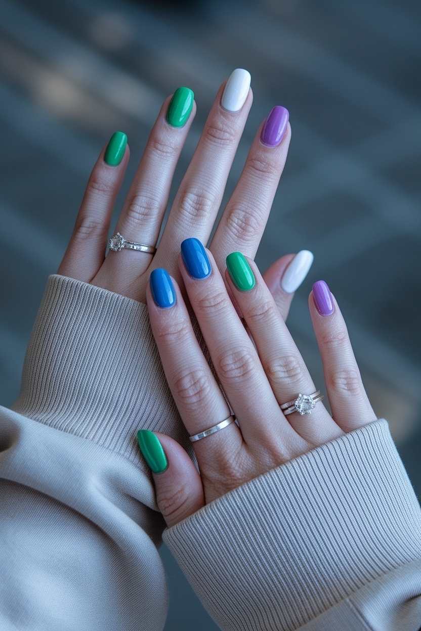Two Different Colored Nails on Each Hand: Trendy Ideas outfit idea