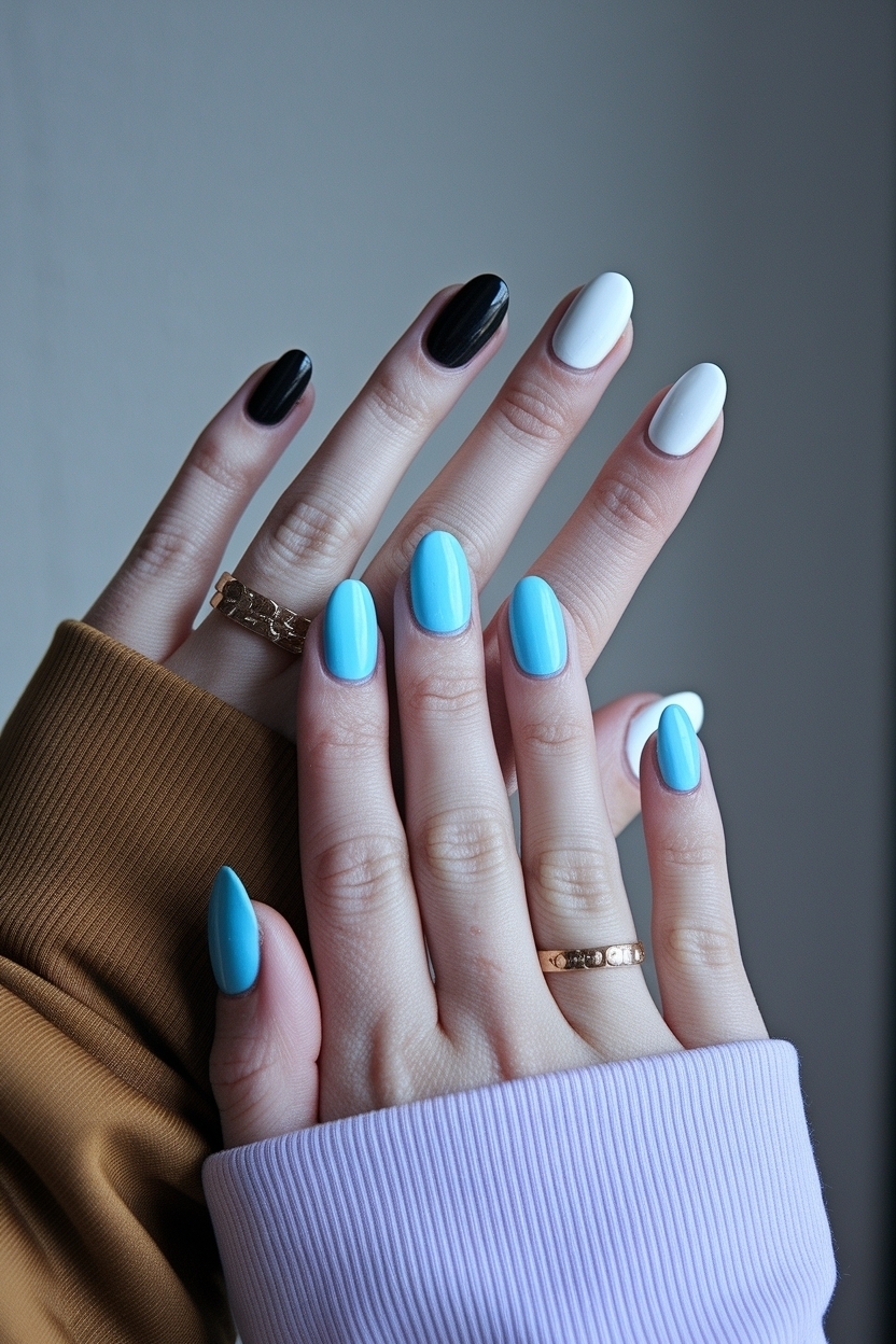 Two Different Nail Colors on Each Hand: Bold Style Choices outfit idea