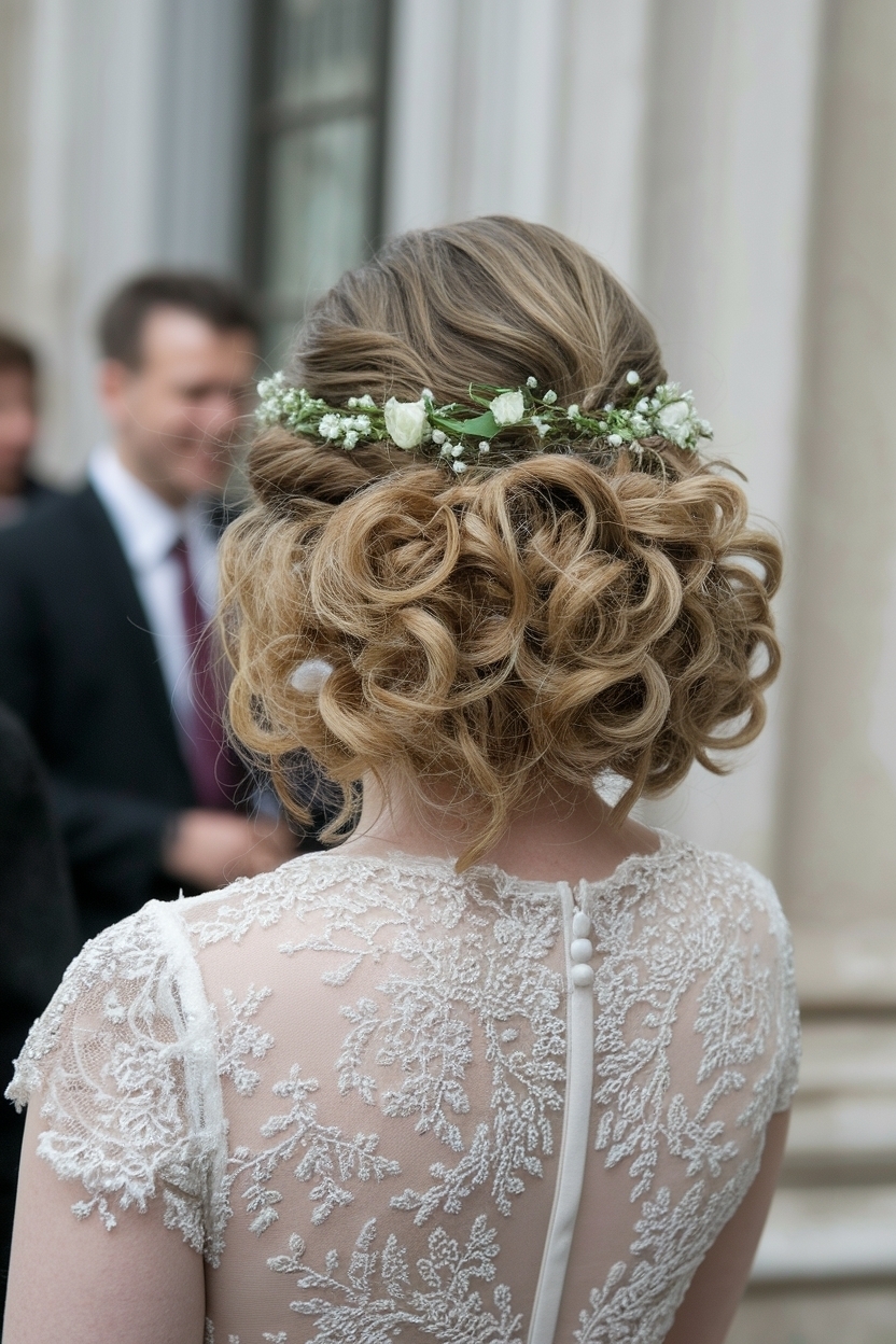 Wedding Guest Hairstyles for Short Hair Curls to Try outfit idea